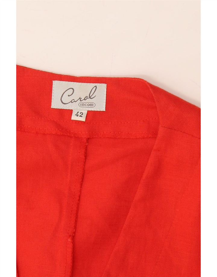 CAROL Womens 4 Button Short Sleeve Blazer Jacket IT 42 Medium Red Vintage Carol and Second-Hand Carol from Messina Hembry 