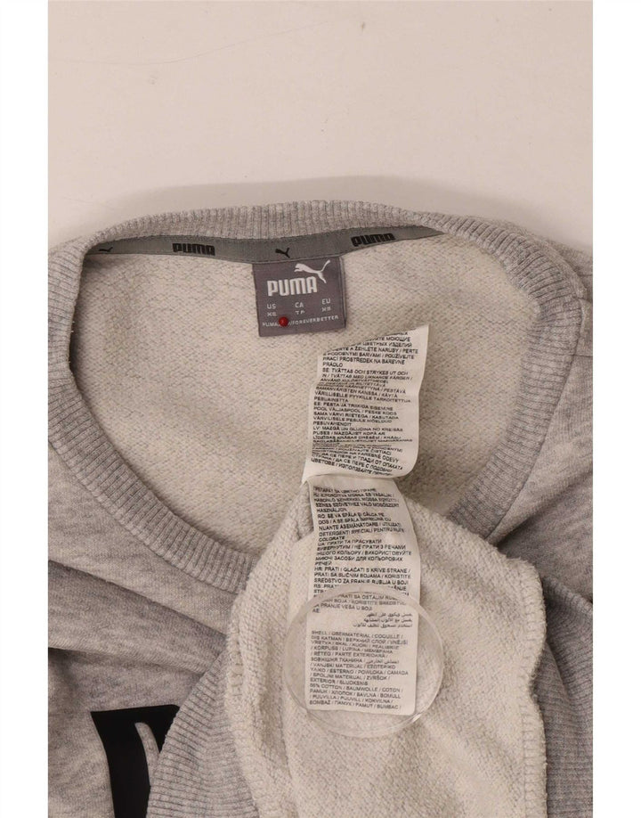 Męska bluza z grafiką Puma, sweter XS, szara, nakrapiana bawełna