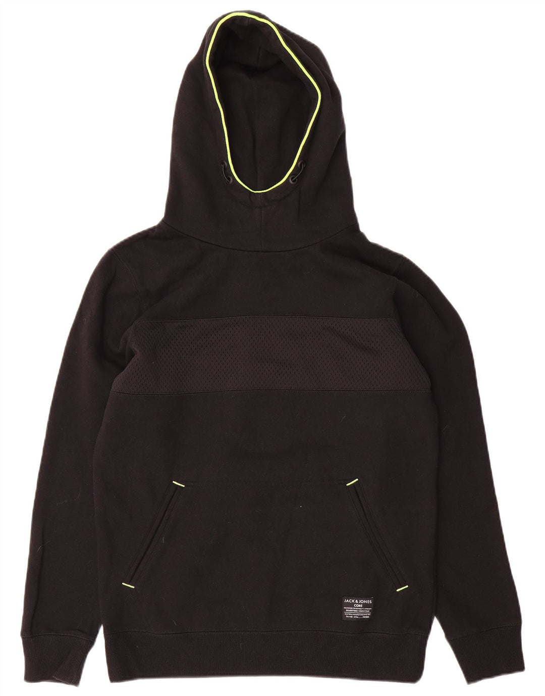 Męski sweter z kapturem Jack & Jones, mały, czarny, bawełniany