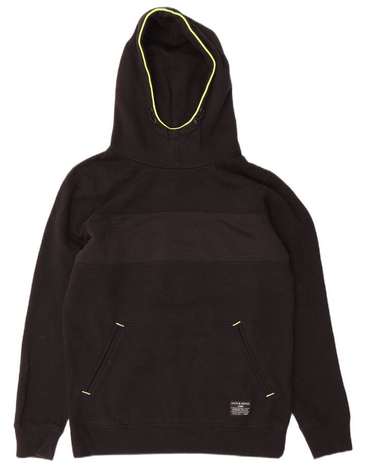Męski sweter z kapturem Jack & Jones, mały, czarny, bawełniany