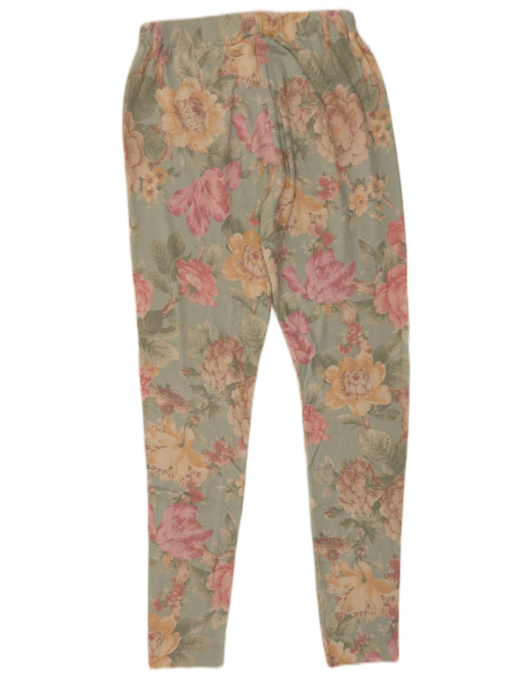 Legginsy damskie Vintage UK 12 Średni niebieski w kwiatowy wzór z wiskozy