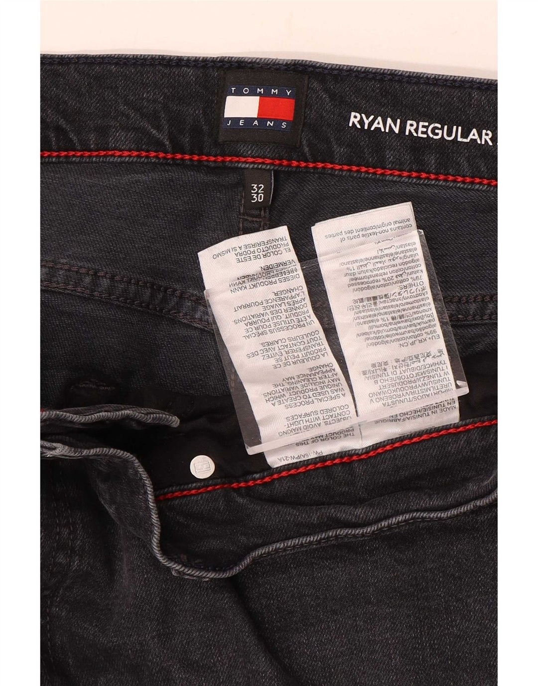 Męskie dżinsy Tommy Hilfiger Ryan Straight W32 L30 Szara bawełna