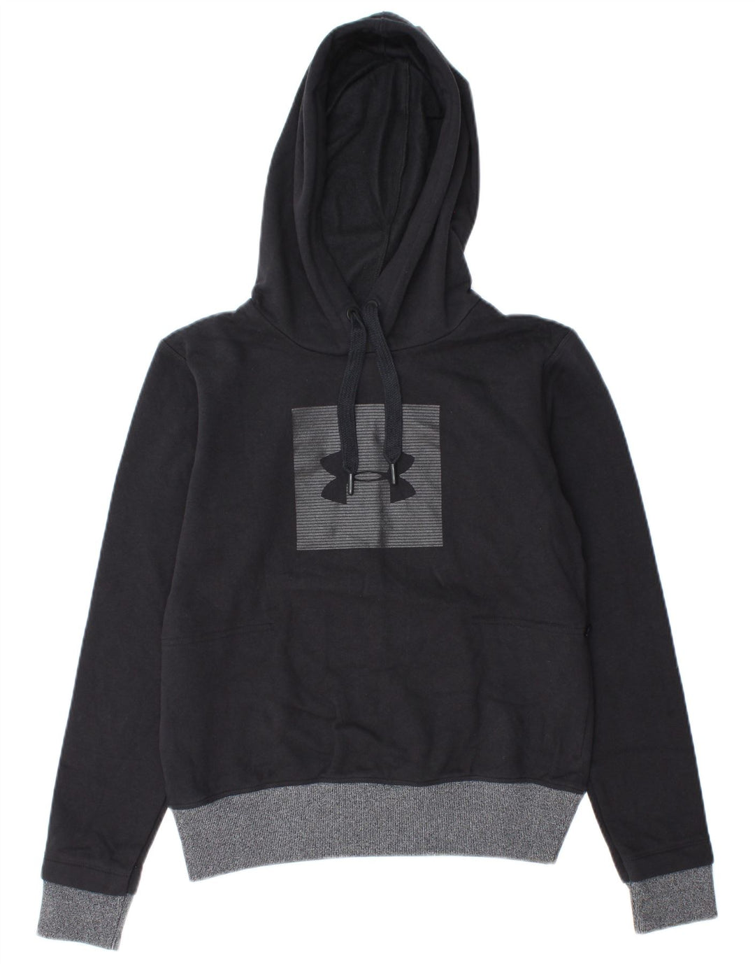 UNDER ARMOUR Damski sweter oversize z kapturem i grafiką UK 6 XS, czarny, bawełniany