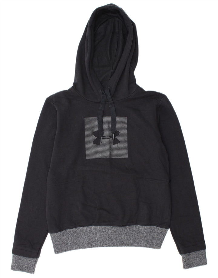 UNDER ARMOUR Damski sweter oversize z kapturem i grafiką UK 6 XS, czarny, bawełniany