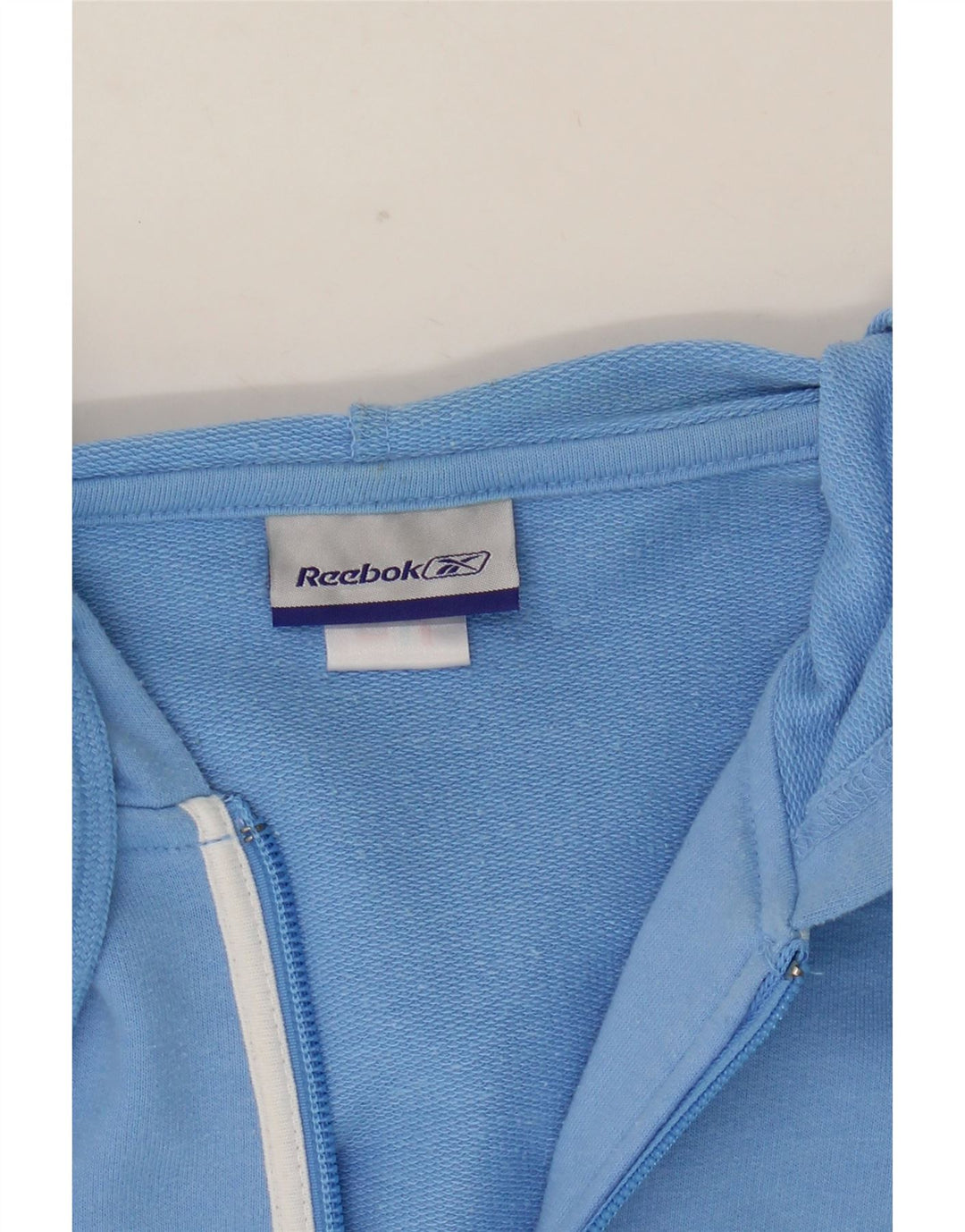 Damski sweter z kapturem i zamkiem Reebok UK 10, mały, niebieski poliester