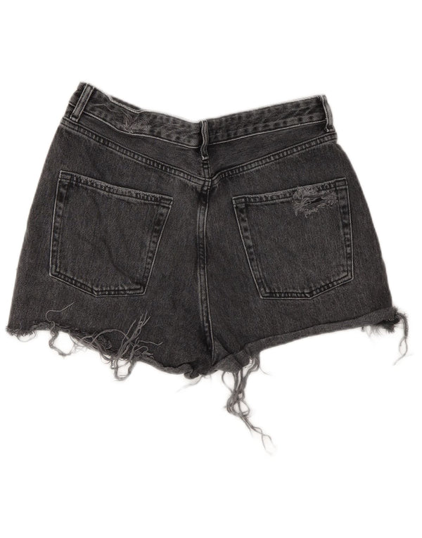 Topshop Damskie spodnie jeansowe Mom Distressed Hot Pants UK 10 Small W28 Szare