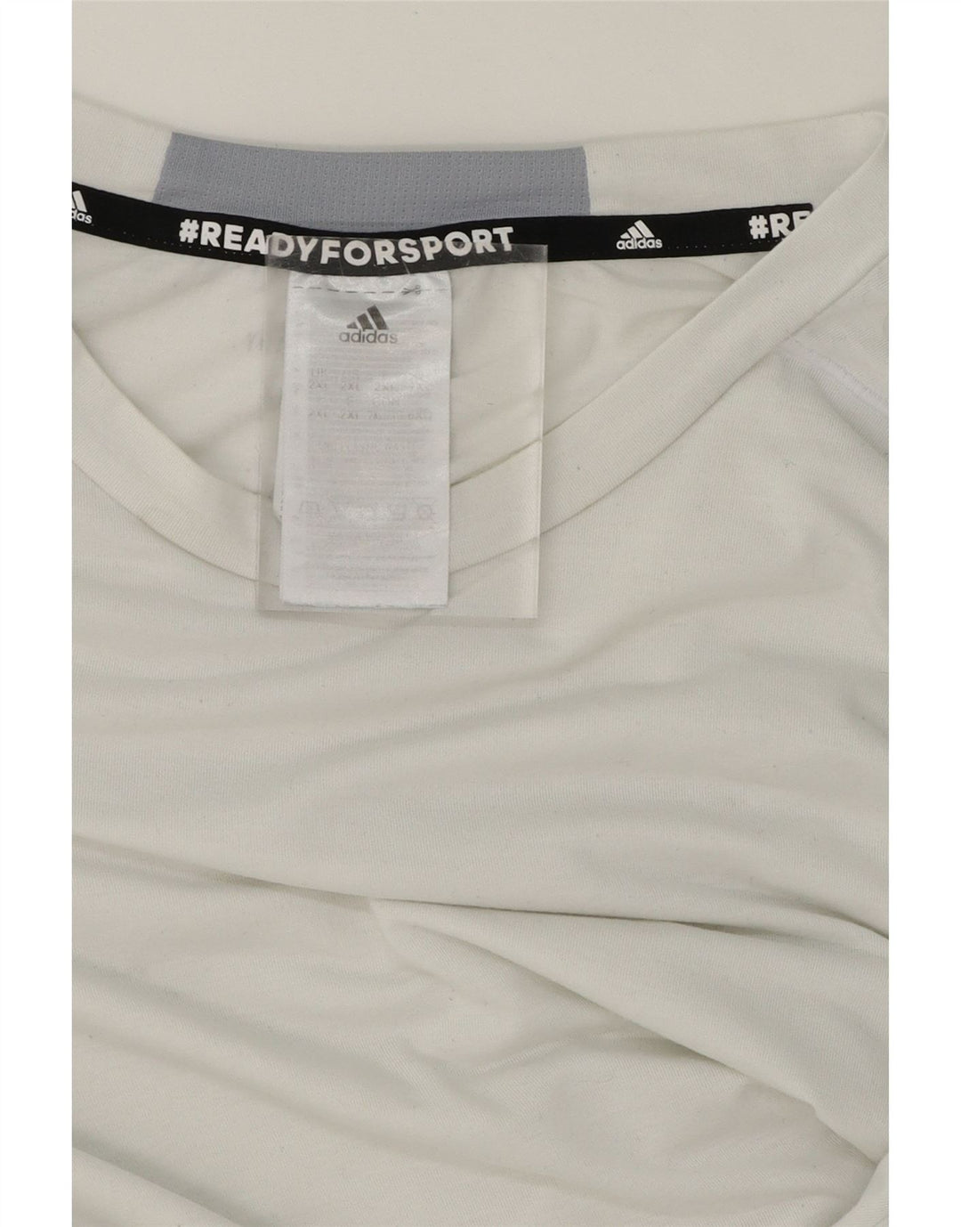 ADIDAS Mens Aeroready T-Shirt Top 2XL White Polyester Vintage Adidas and Second-Hand Adidas from Messina Hembry 