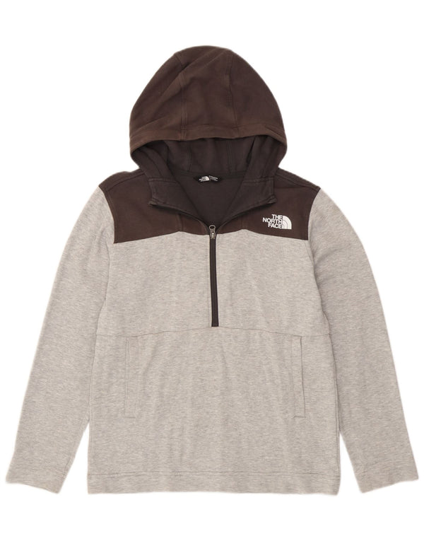 Chłopięcy sweter z kapturem i zamkiem The North Face 14-15 lat XL, szary, blok kolorów