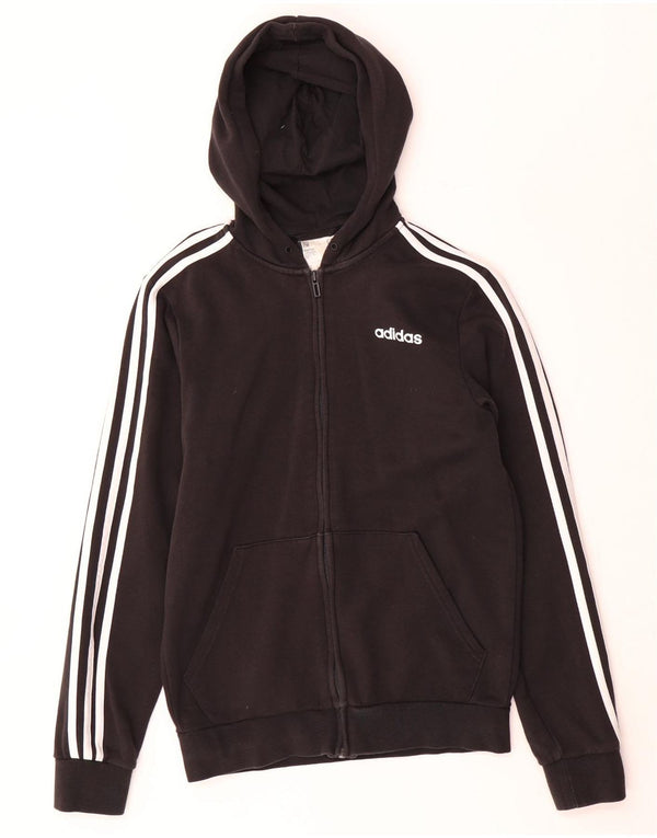 Adidas Męski sweter z kapturem i zamkiem błyskawicznym, mały, czarny, bawełniany