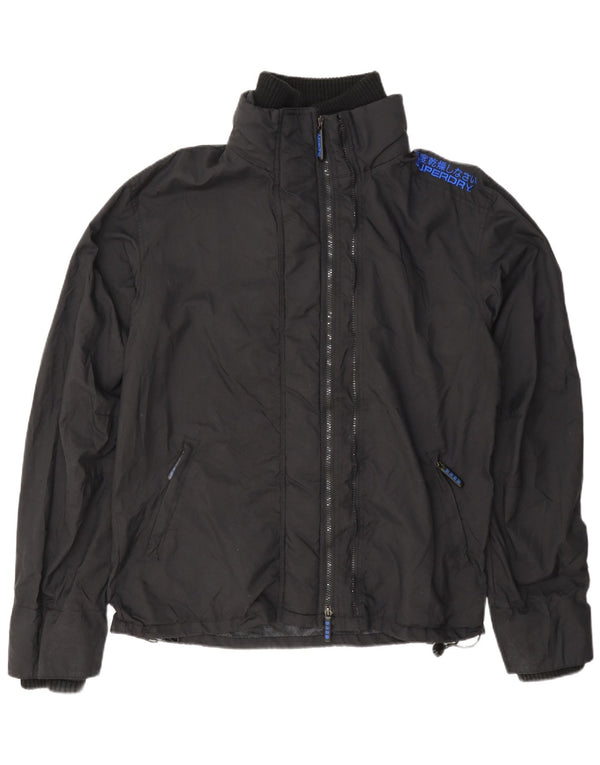 Damska kurtka przeciwdeszczowa Superdry UK 20 2XL Czarny nylon