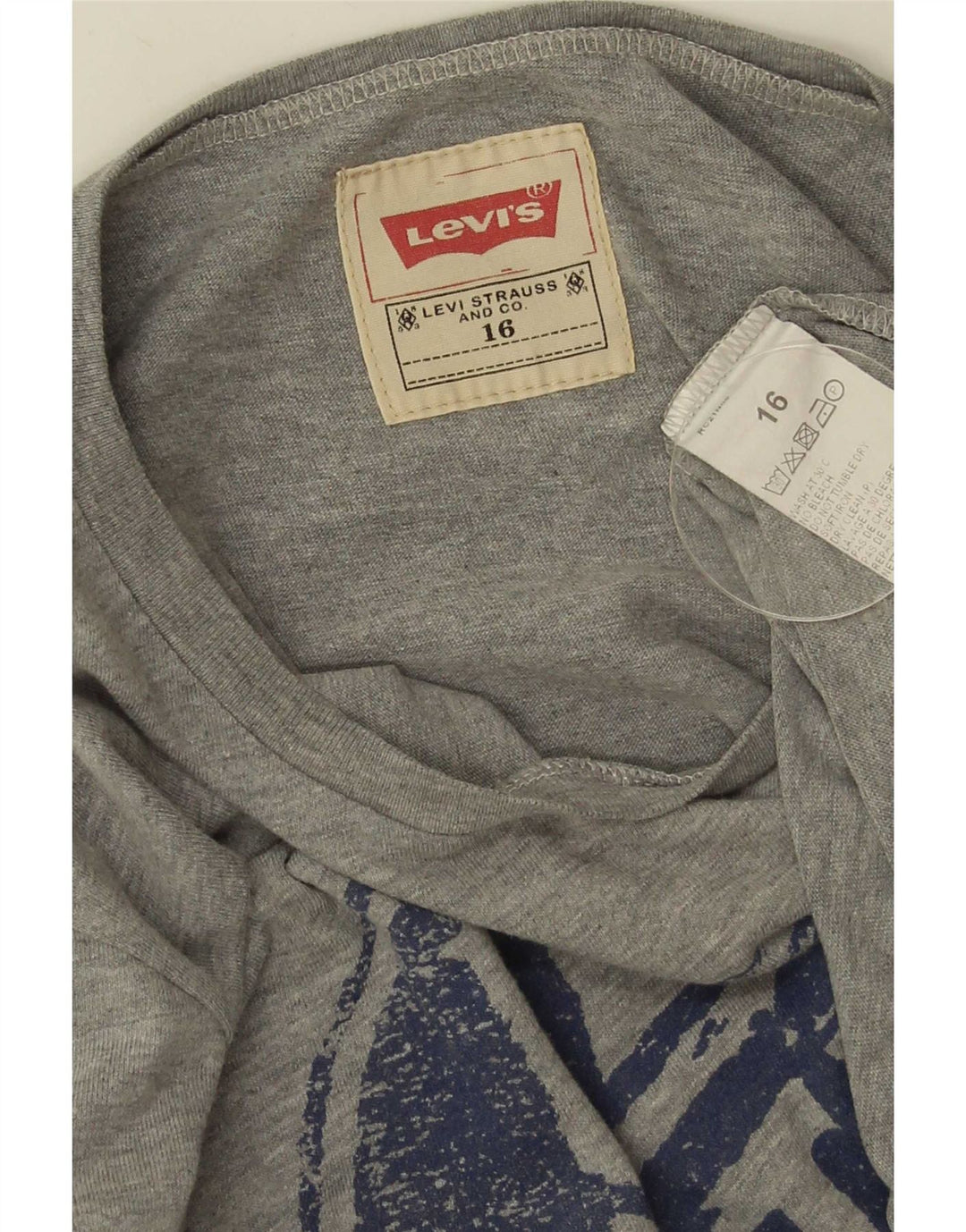 Chłopięcy top z grafiką Levi's z długim rękawem 15-16 lat, szara bawełna