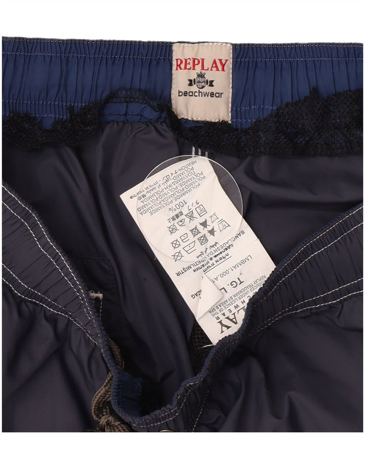 Chłopięce spodenki kąpielowe Replay 11-12 lat, duże, granatowe, poliamidowe