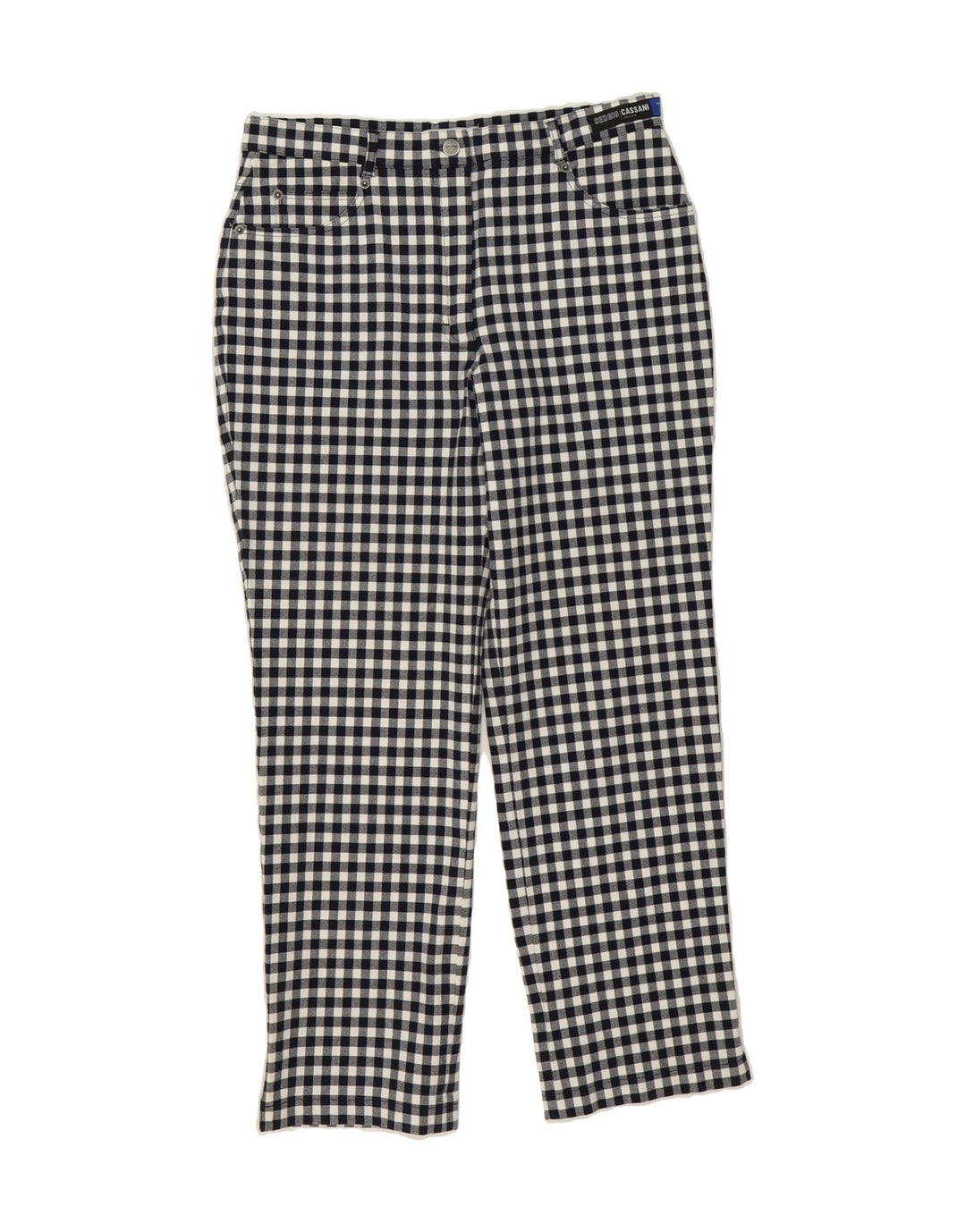 SERGIO CASSANI Womens Casual Trousers IT 44 Medium W30 L29 Black Gingham Vintage Sergio Cassani and Second-Hand Sergio Cassani from Messina Hembry 