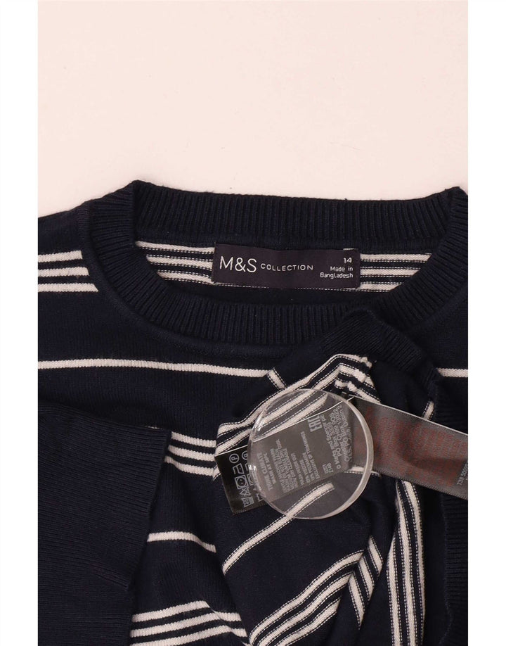 Sweter damski Marks & Spencer z okrągłym dekoltem, UK 14, średni granatowy