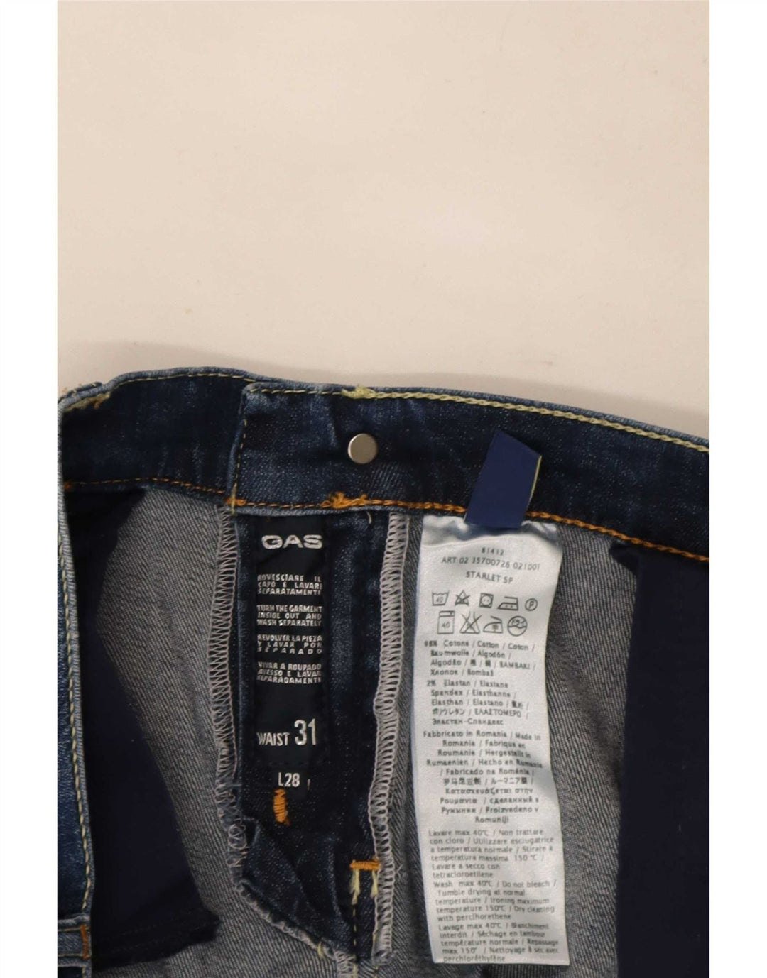 Damskie jeansy Gas W31 L28 Niebieskie bawełniane
