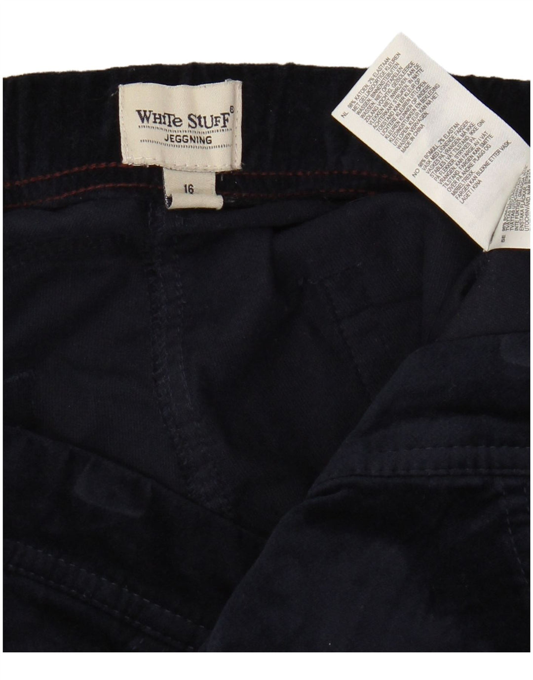 Spodnie damskie WHITE STUFF Aksamitne UK 16 Large W32 L30 Granatowe