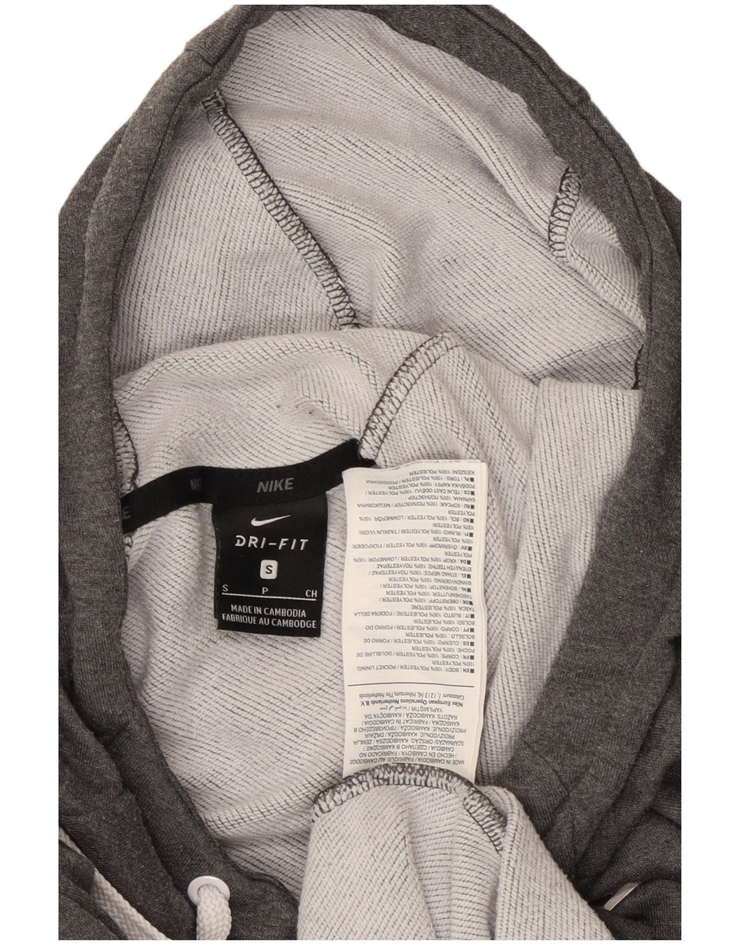 Męski sweter z kapturem Nike Dri Fit Graphic, mały, szary, poliestrowy