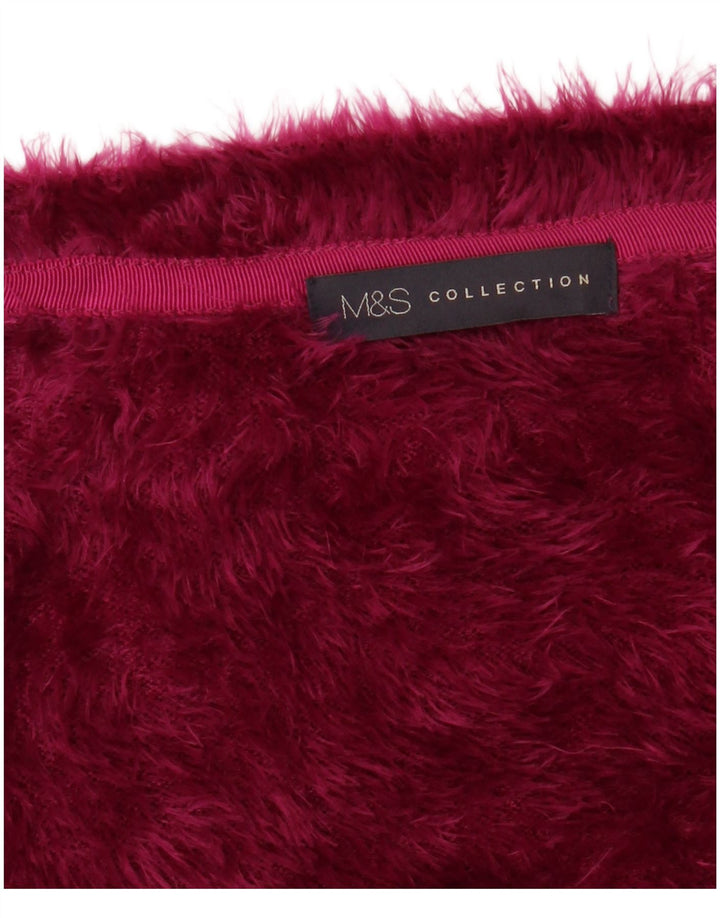 MARKS & SPENCER Damski sweter bolerko z rękawem 3/4 UK 22 3XL Bordowy