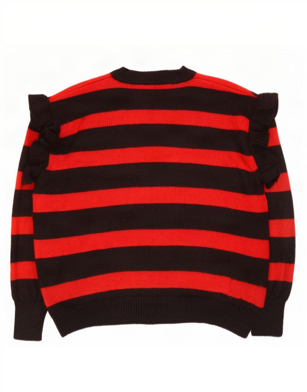 Damski sweter oversize z dekoltem w łódkę Zara UK 14, średnie czarne paski