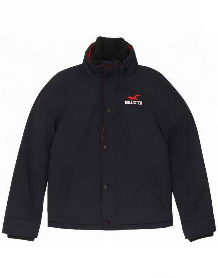 Męska kurtka wiatrówka Hollister UK 38 Średni granatowy nylon
