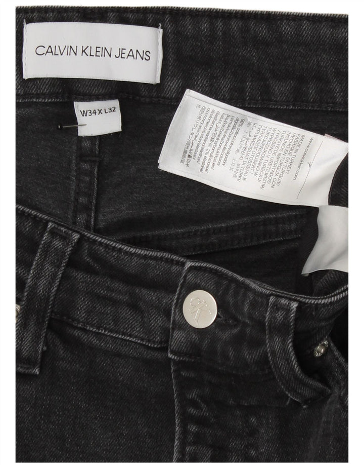 Męskie jeansy Calvin Klein Graphic Slim W34 L32 Szara bawełna