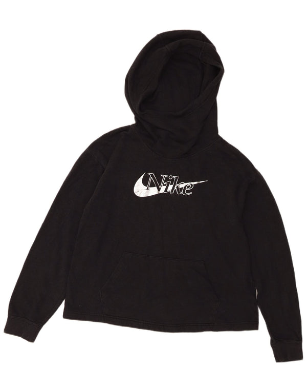 Damski sweter z kapturem Nike Graphic Oversize UK 6 XS, czarny, bawełniany