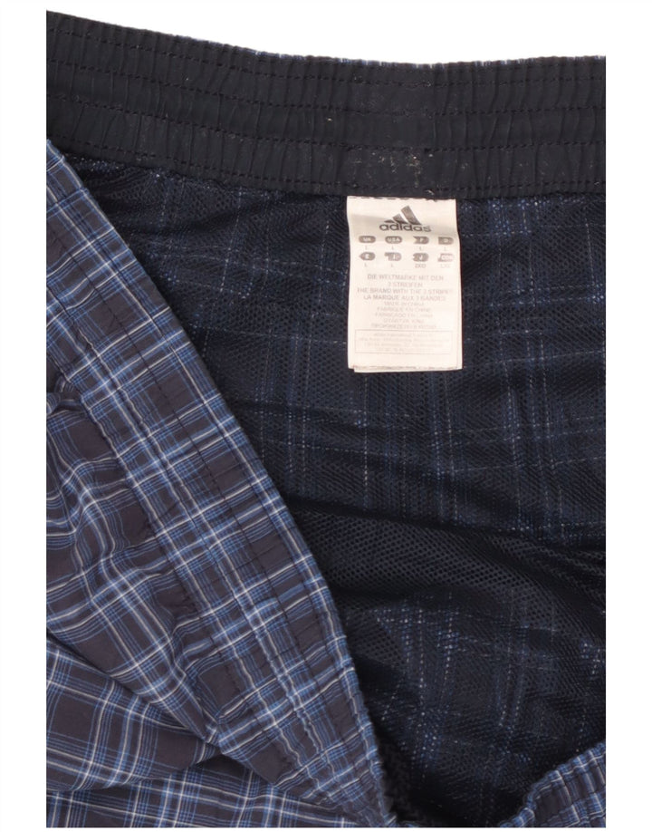 Męskie spodenki kąpielowe Adidas, duże, niebieskie, poliestrowe w kratę