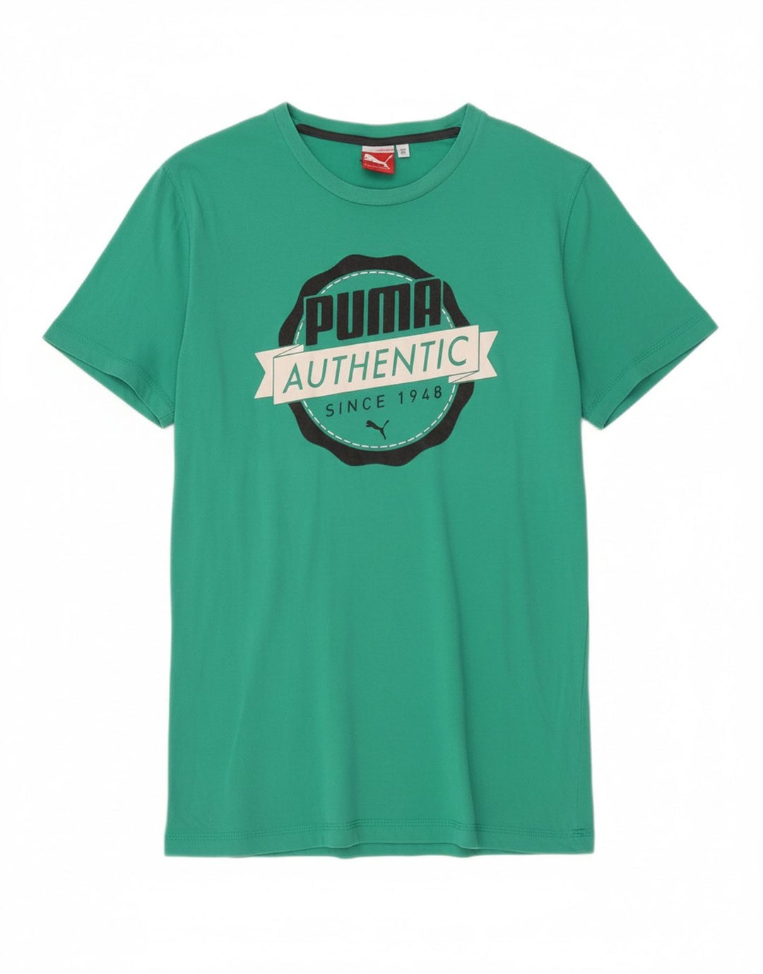 PUMA Mens Graphic T-Shirt Top Large Green Cotton