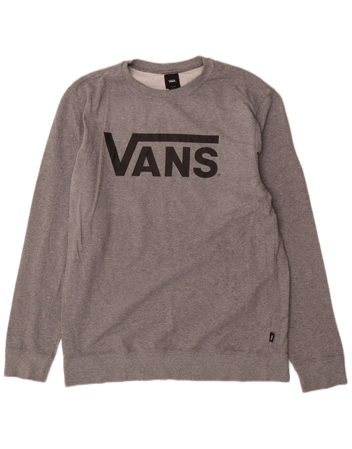 Męski sweter z grafiką Vans XL, szary, bawełniany