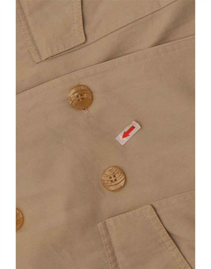 Vintage damski płaszcz dwurzędowy UK 14 duży beżowy