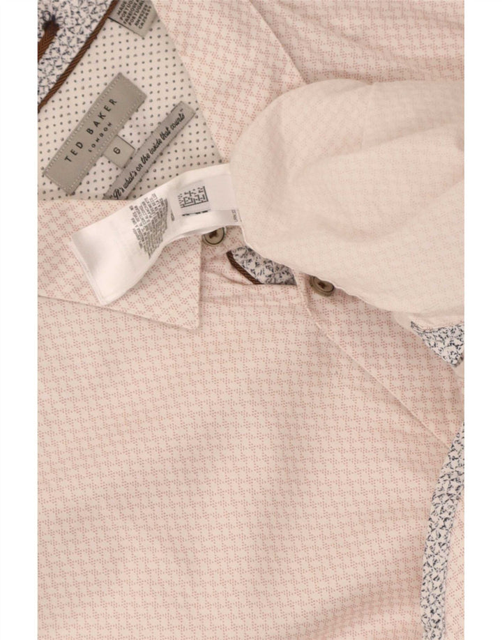 Koszula męska Ted Baker, rozmiar 6, 2XL, różowa, geometryczna bawełna