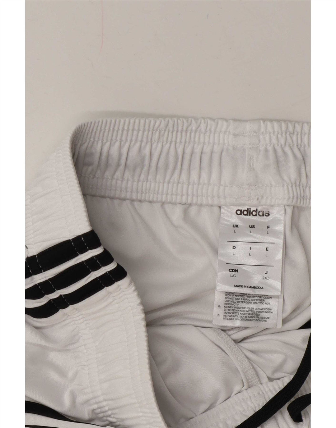 Męskie spodenki sportowe Adidas Climalite, duże, białe, poliestrowe