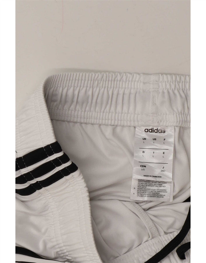 Męskie spodenki sportowe Adidas Climalite, duże, białe, poliestrowe