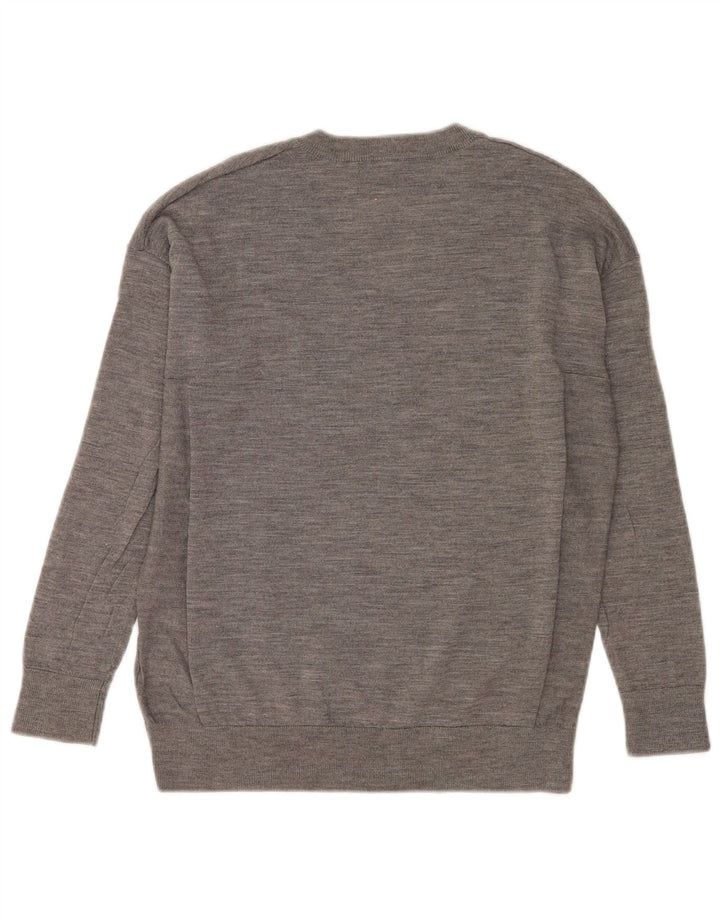 Marks & Spencer Damski sweter oversize z dekoltem w kształcie litery V, UK 6 XS, szary