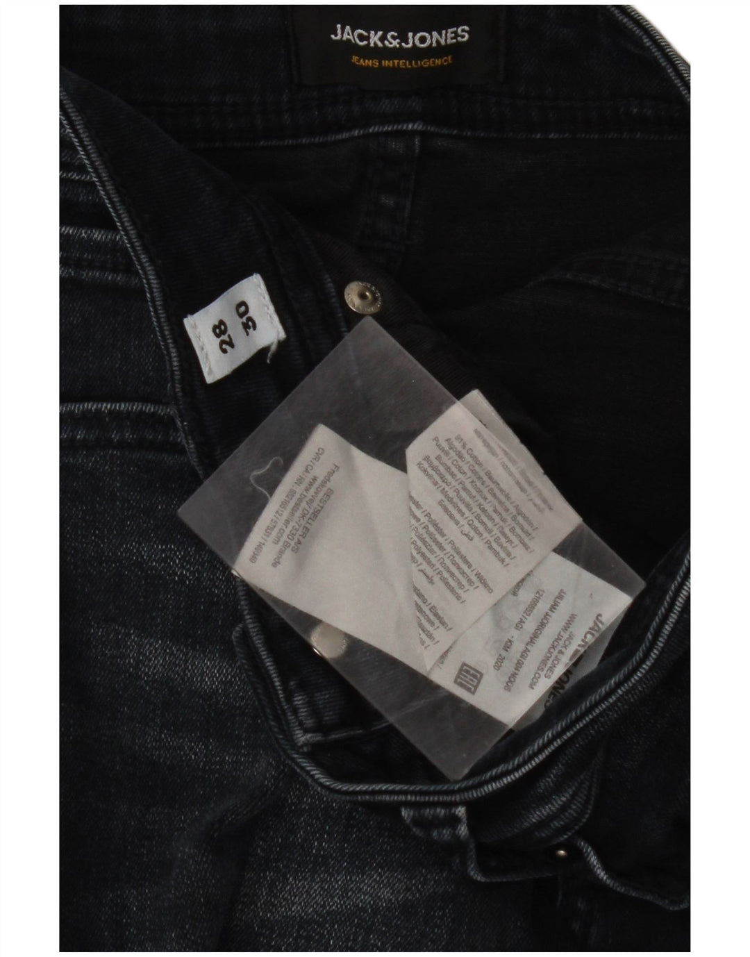 JACK & JONES Męskie jeansy Liam Skinny W28 L30 Granatowe, bawełniane