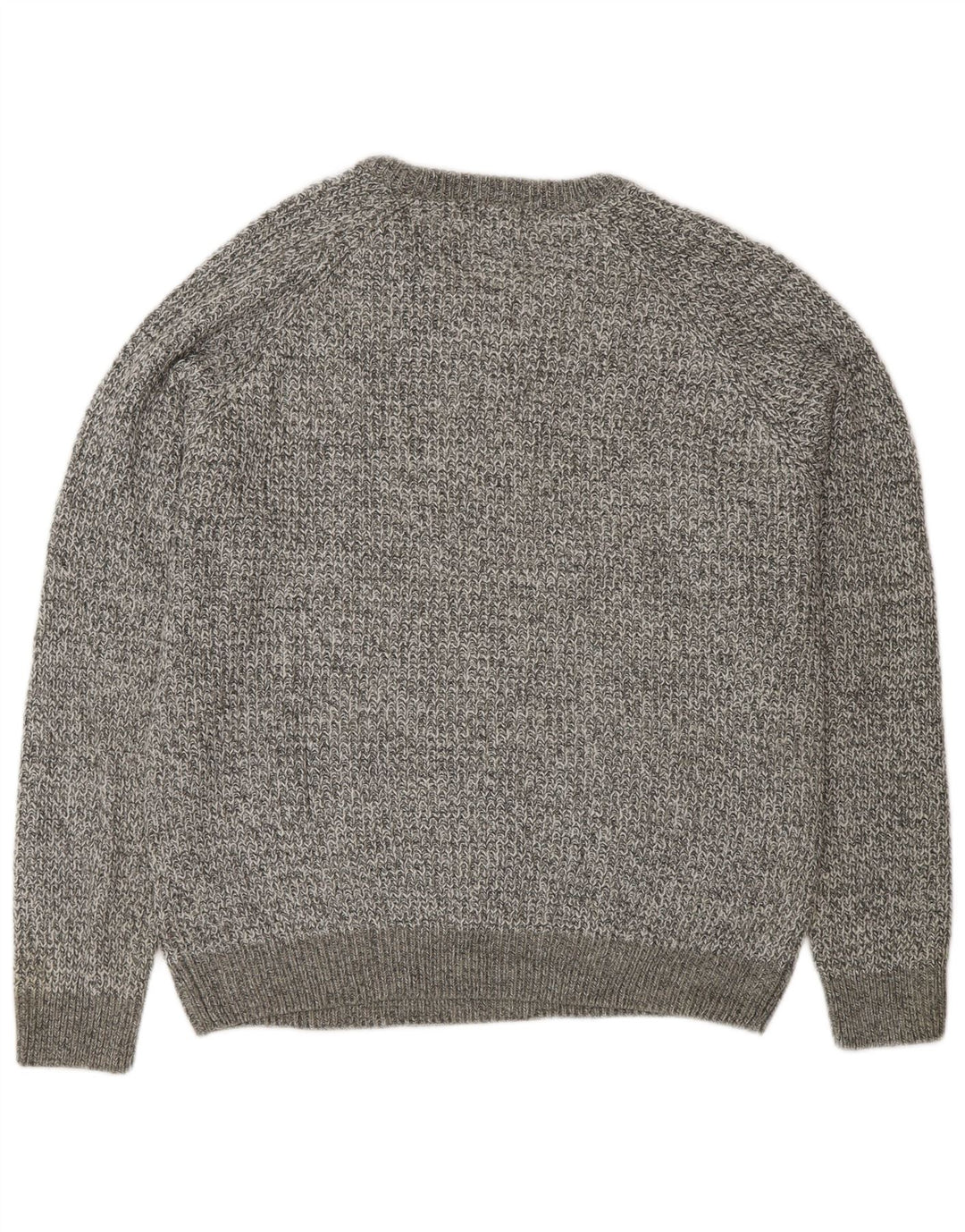 Marks & Spencer Damski sweter z okrągłym dekoltem, duży, szary, nakrapiany, klasyczny