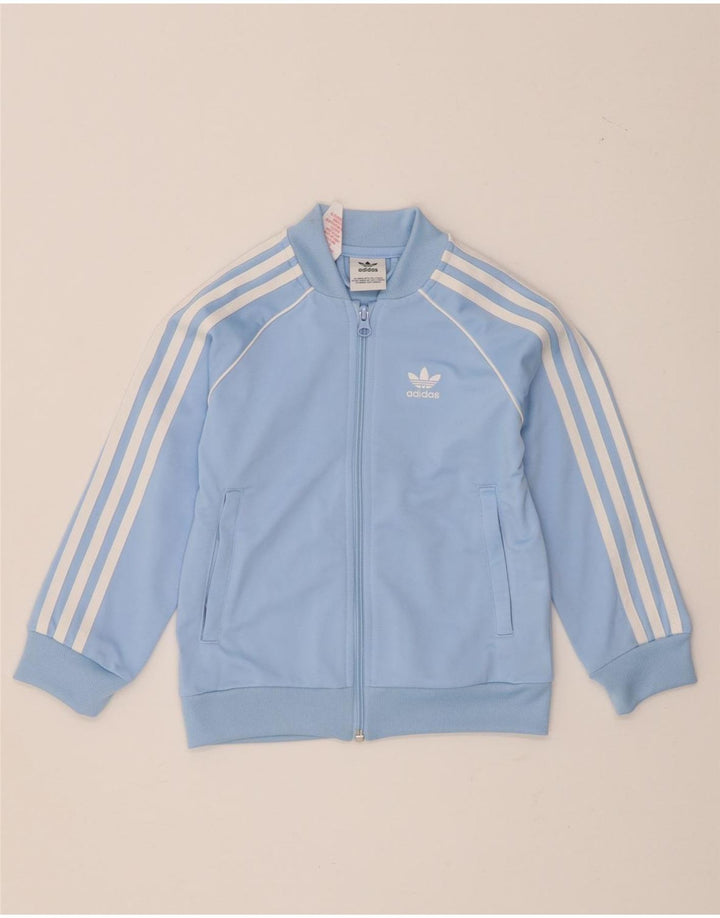 Adidas Chłopięca Dresowa Kurtka Top 5-6 Lat Niebieski Poliester