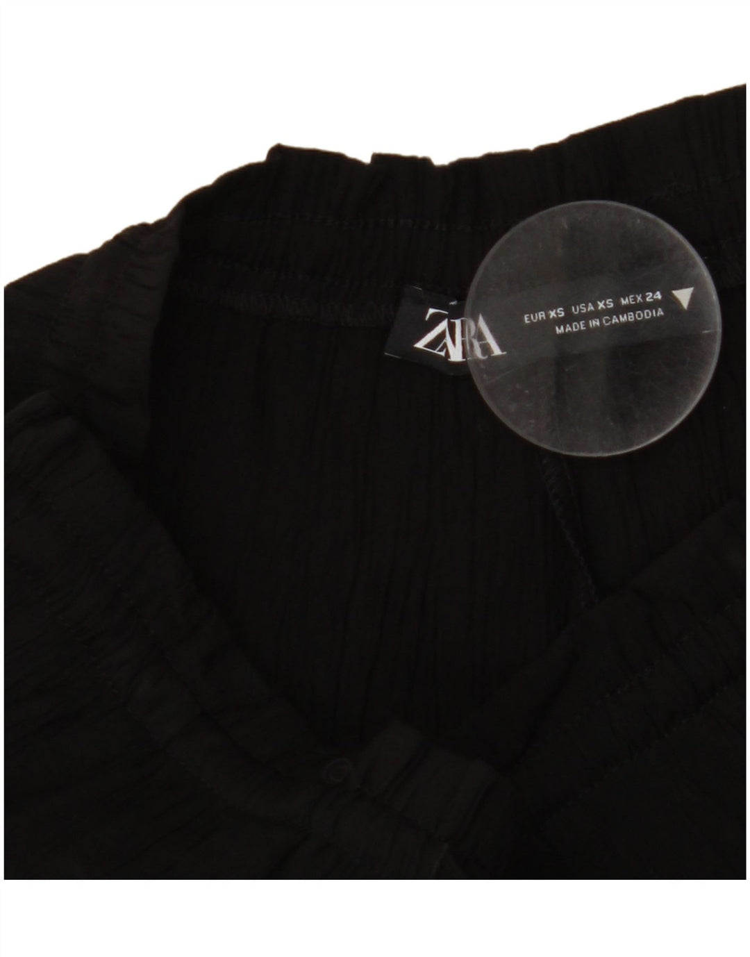 Damskie spodnie z szerokimi nogawkami ZARA z wysokim stanem UK 4 XS W24 L11 czarne