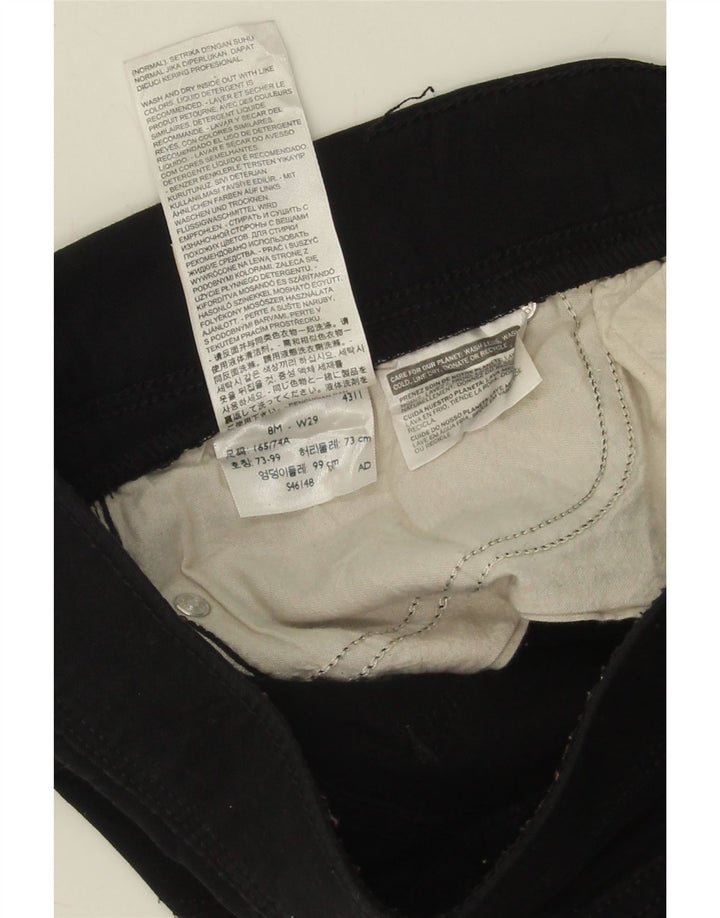 LEVI'S Womens Slim Casual Trousers US 8 Medium W29 L29 Black Cotton Vintage Levi's and Second-Hand Levi's from Messina Hembry 