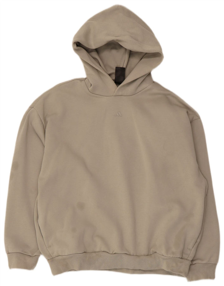 Męska bluza z kapturem Adidas Graphic Oversized, mała, beżowa