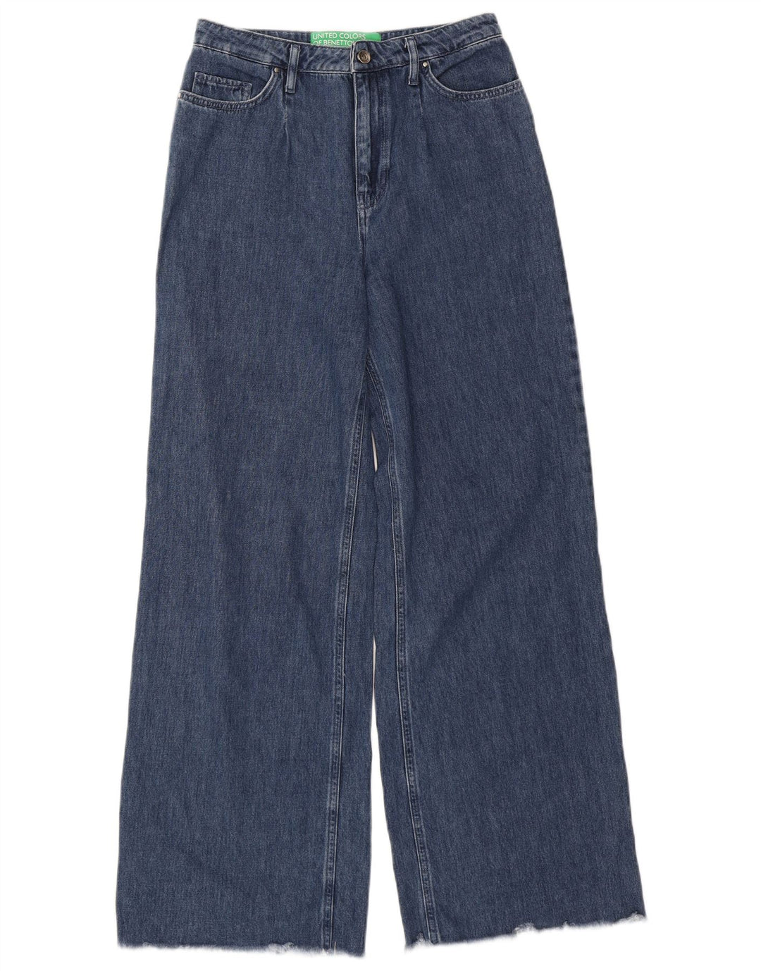 BENETTON Womens Wide Leg Jeans W28 L32  Blue Cotton