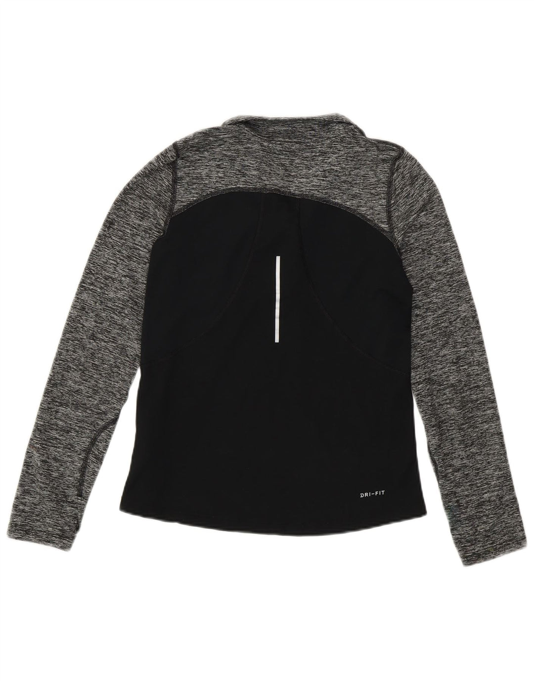 NIKE Womens Zip Neck Pullover Tracksuit Top UK 10 Small Black Flecked Vintage Nike and Second-Hand Nike from Messina Hembry 