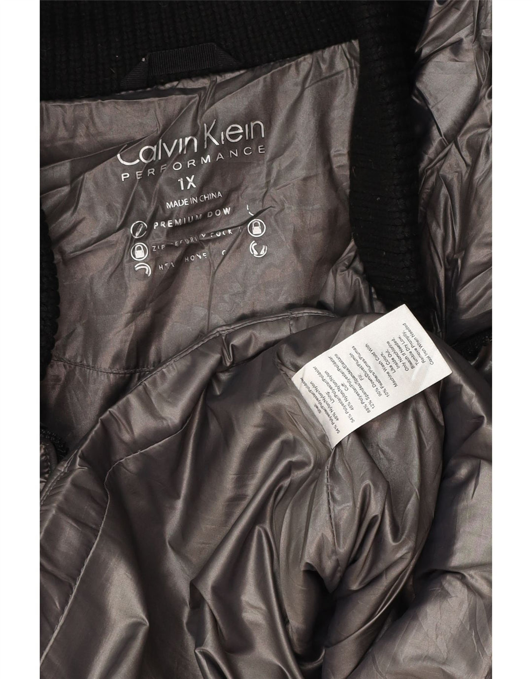 Damska kurtka oversize Calvin Klein UK 18 XL, szary poliester