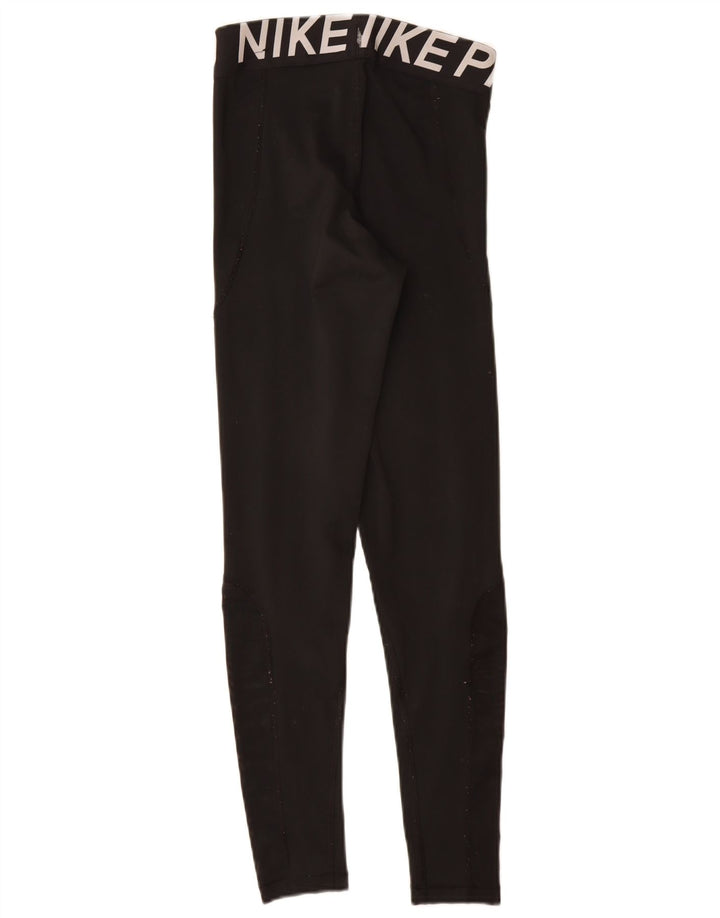 Damskie legginsy Nike Graphic UK 10, małe, czarne, poliestrowe