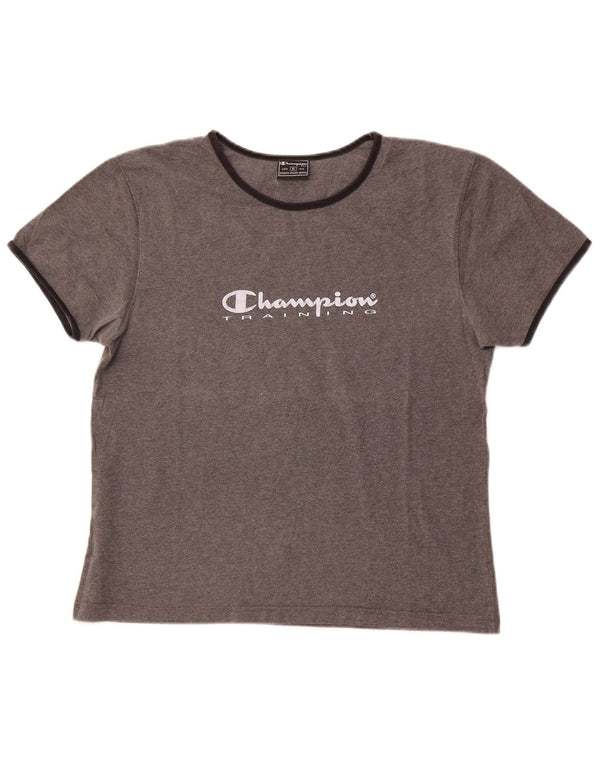 Damska koszulka z grafiką CHAMPION Top UK 18 XL, szara bawełna