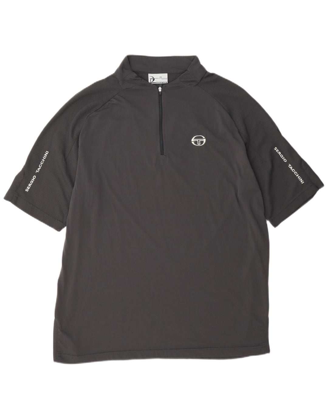 T-shirt męski Sergio Tacchini z zamkiem błyskawicznym, XL, szary