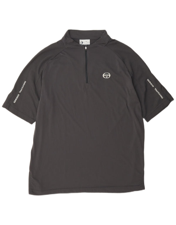T-shirt męski Sergio Tacchini z zamkiem błyskawicznym, XL, szary