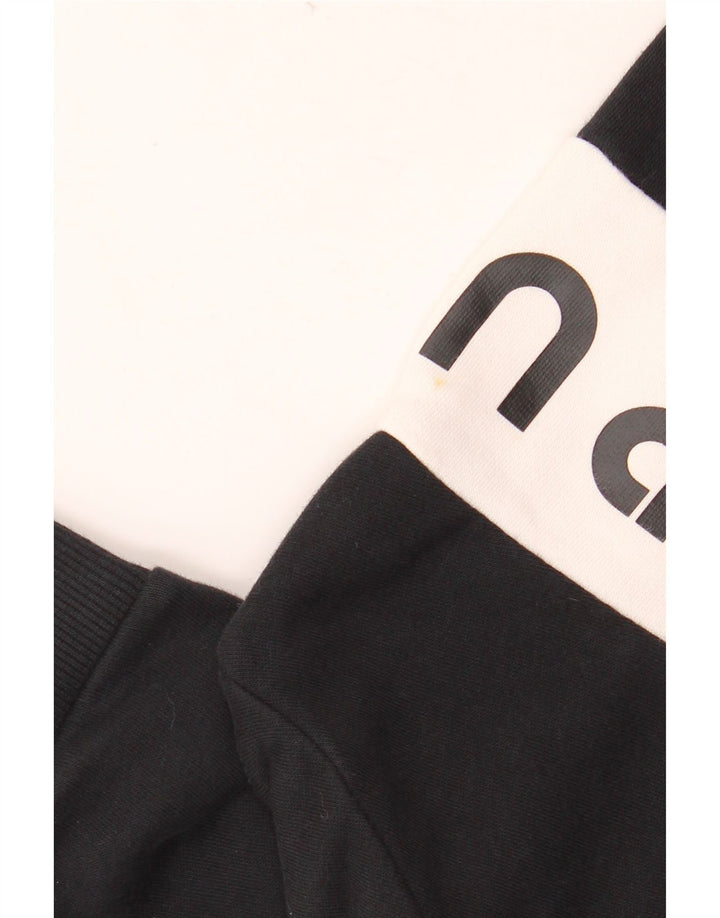 Dziewczęcy sweter z kapturem i grafiką PUMA, 11-12 lat, czarna, bawełniana z blokami kolorów