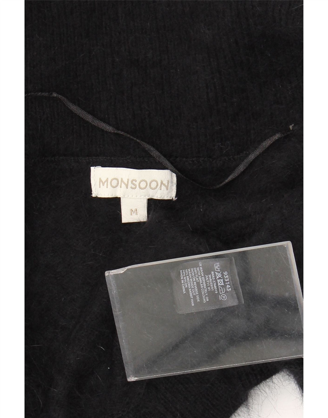 MONSOON Damski sweter bolerko z rękawem 3/4 UK 12, średni czarny