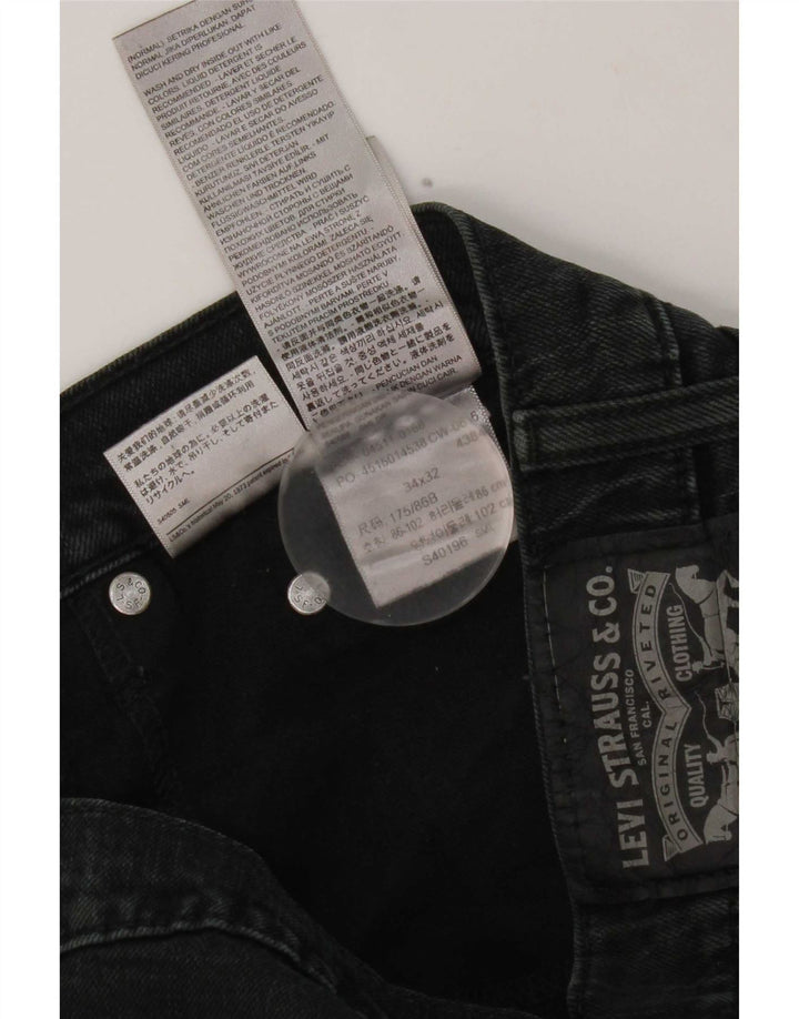 Męskie proste dżinsy Levi's W34 L32 Czarna bawełna